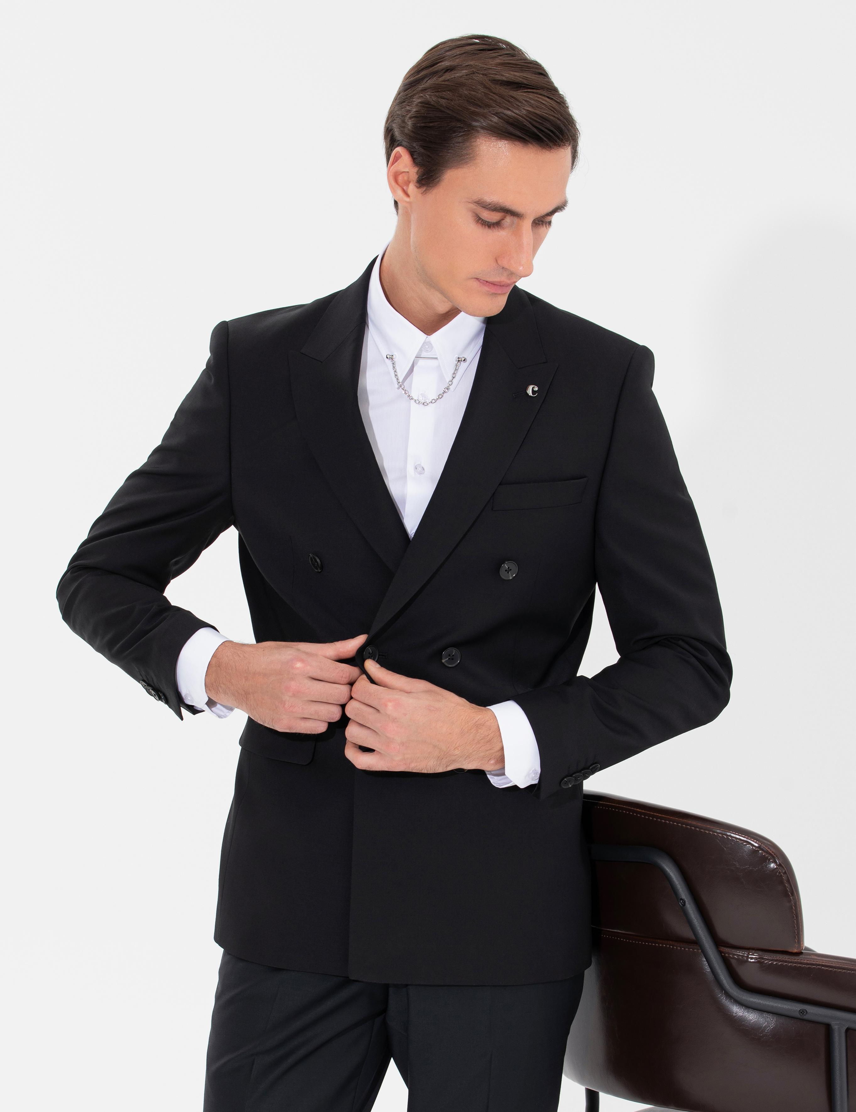 Siyah Slim Fit Ceket - 50266998041