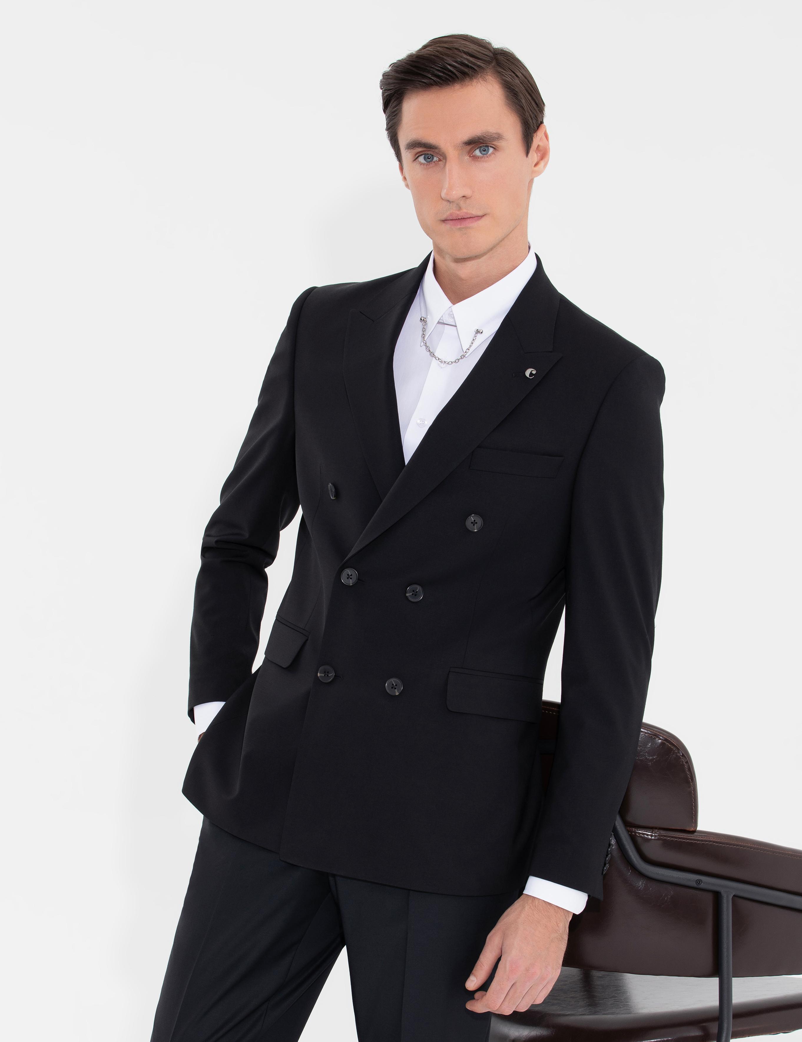 Siyah Slim Fit Ceket - 50266998041