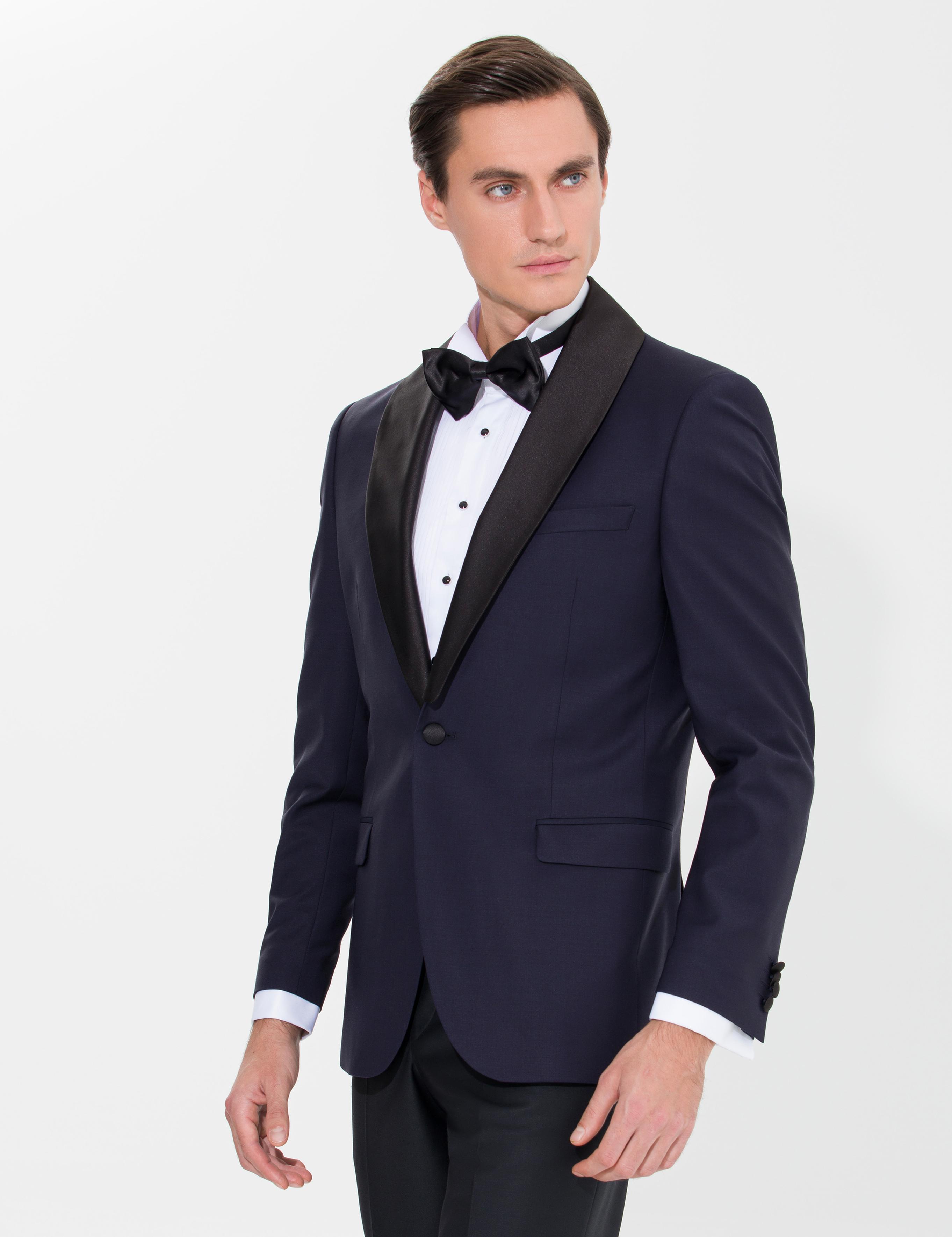 Lacivert Slim Fit Smokin Ceket - 50266999080