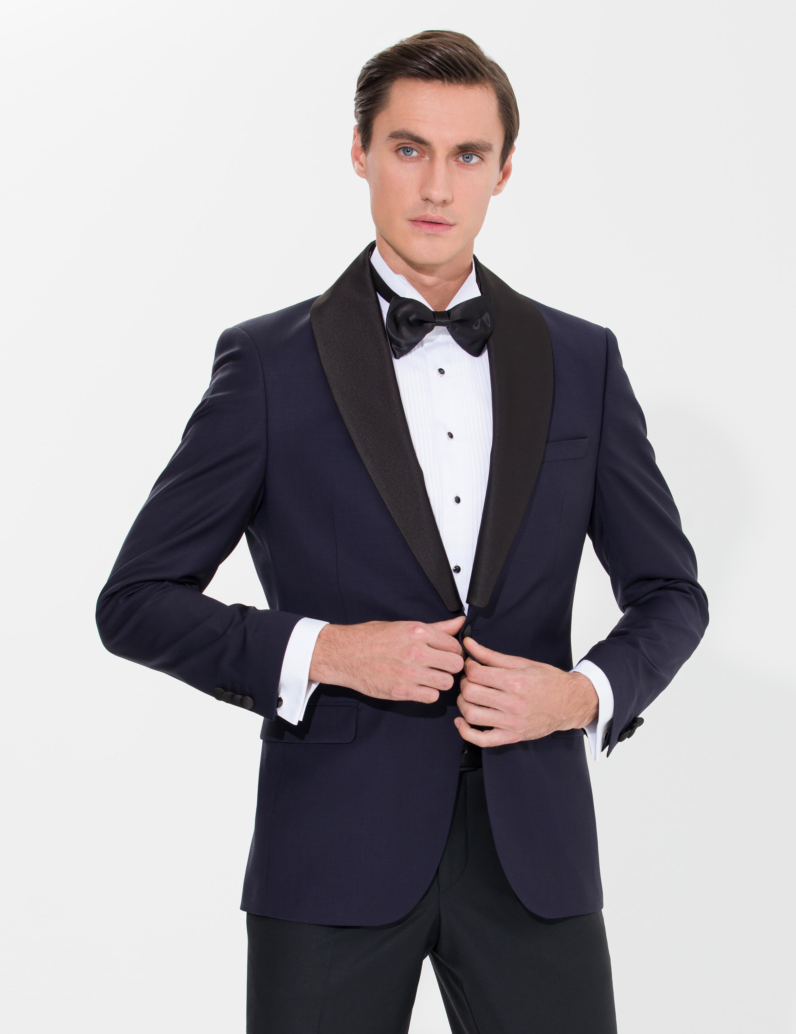 Lacivert Slim Fit Smokin Ceket - 50266999080