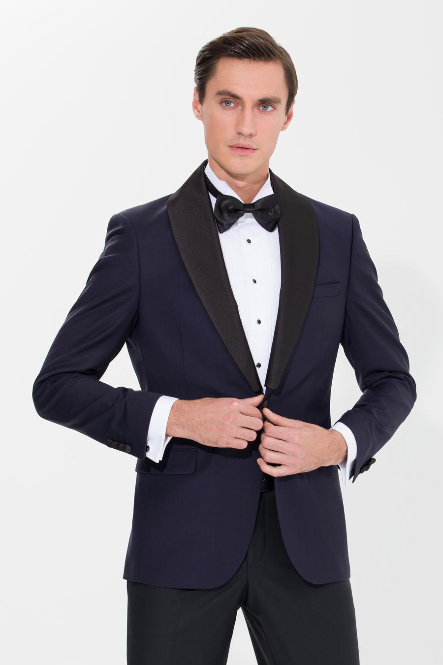 Lacivert Slim Fit Smokin Ceket - 50266999080