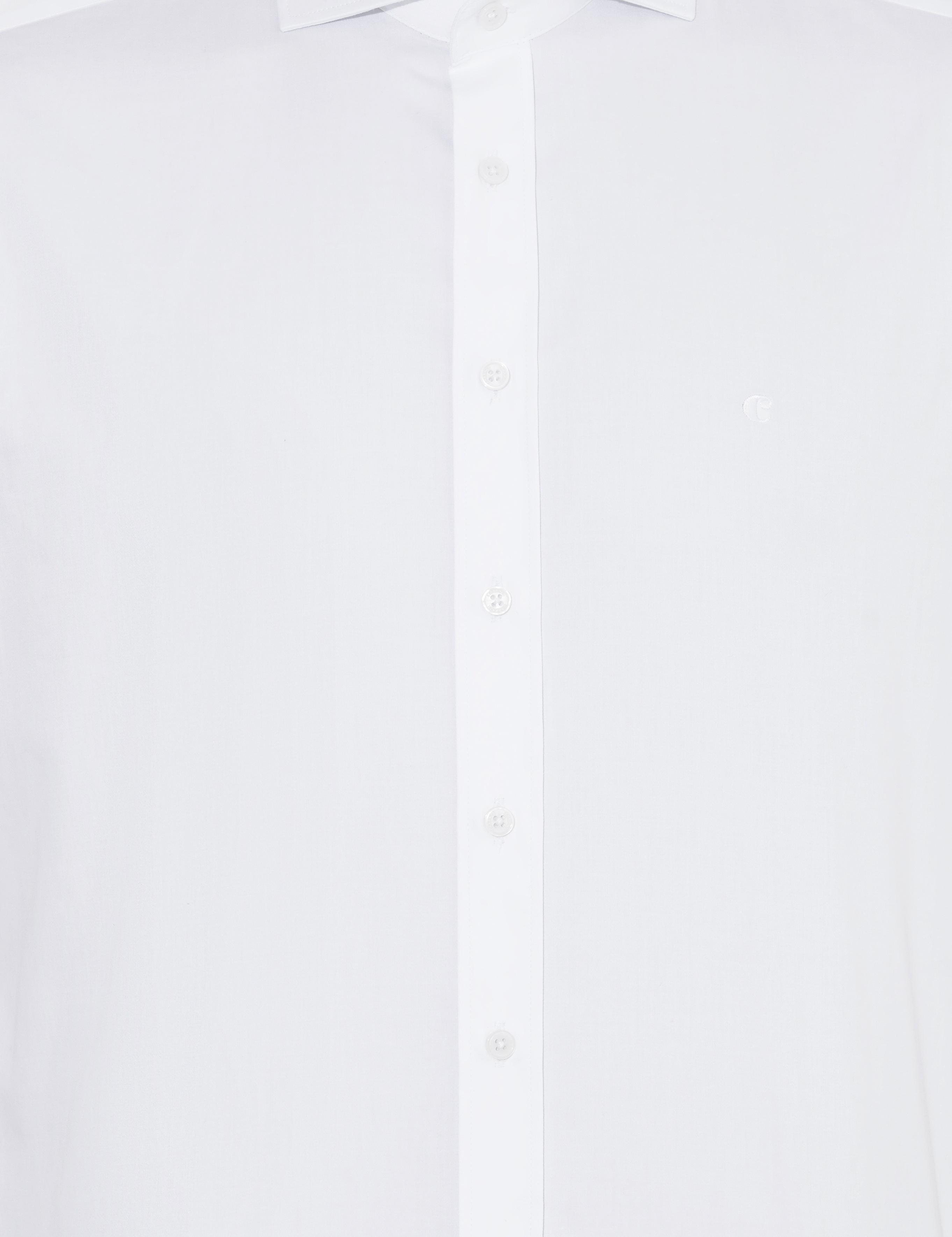 Beyaz Modern Fit Uzun Kollu Basic Gömlek - 50268925005