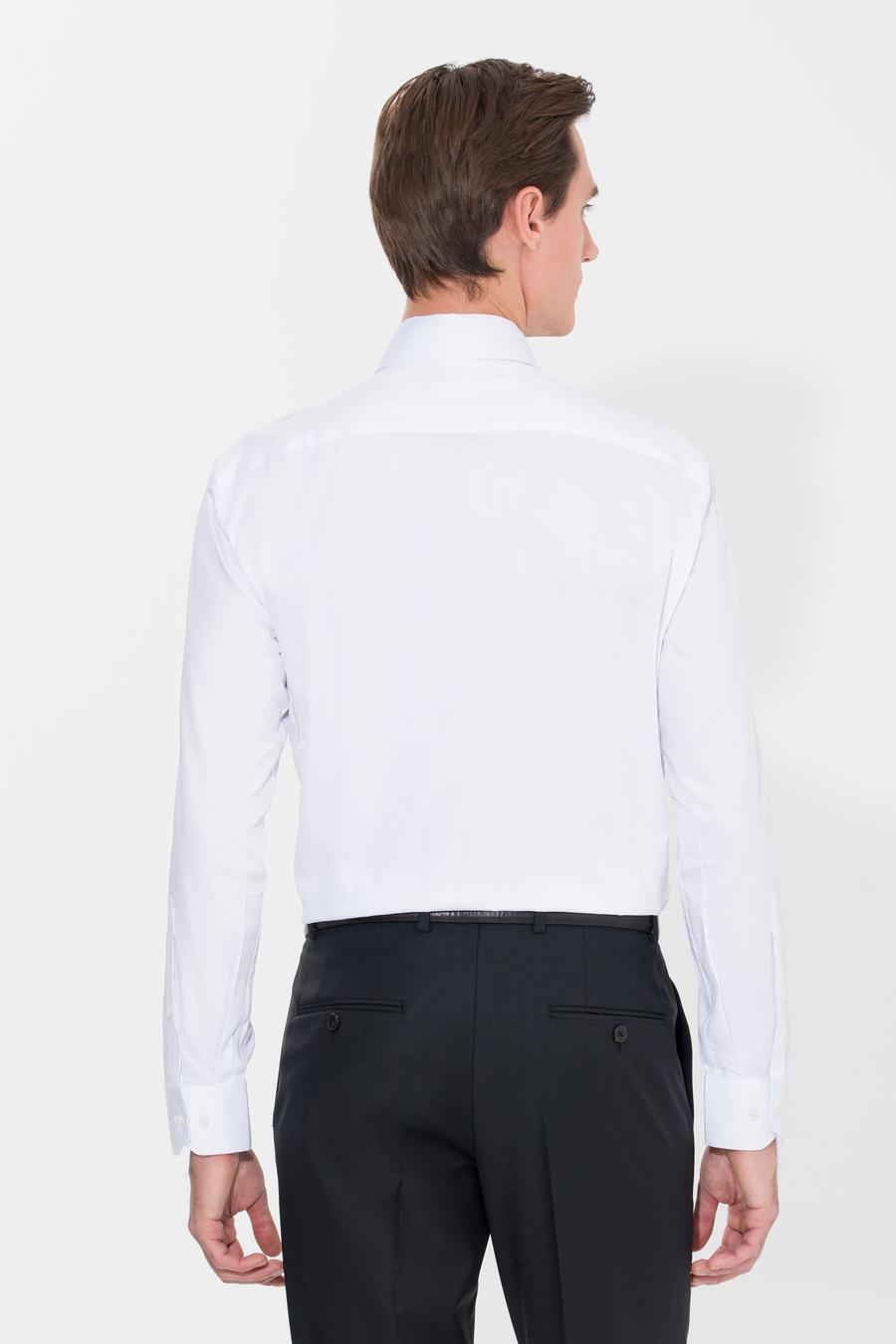 Beyaz Modern Fit Uzun Kollu Basic Gömlek - 50268925005