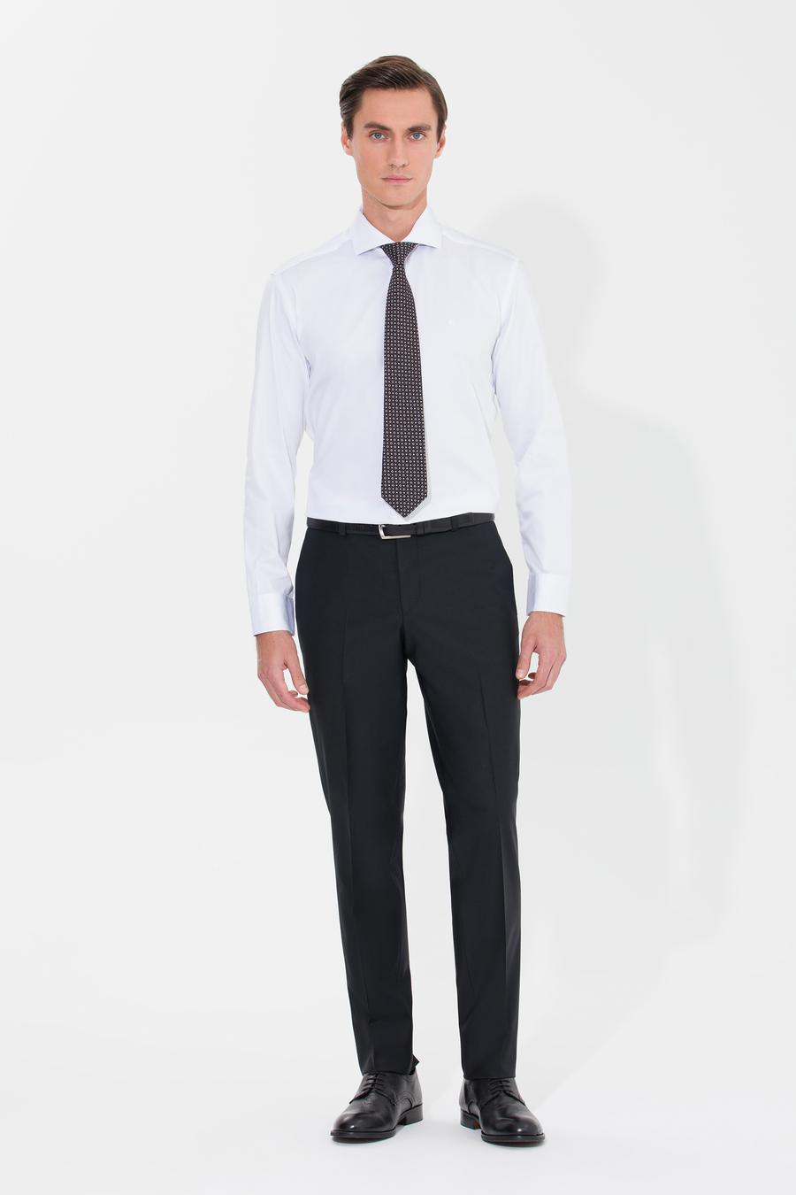 Beyaz Modern Fit Uzun Kollu Basic Gömlek - 50268925005