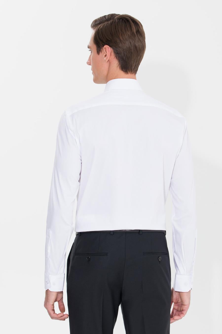 Beyaz Slim Fit Smokin Gömlek - 50270056004