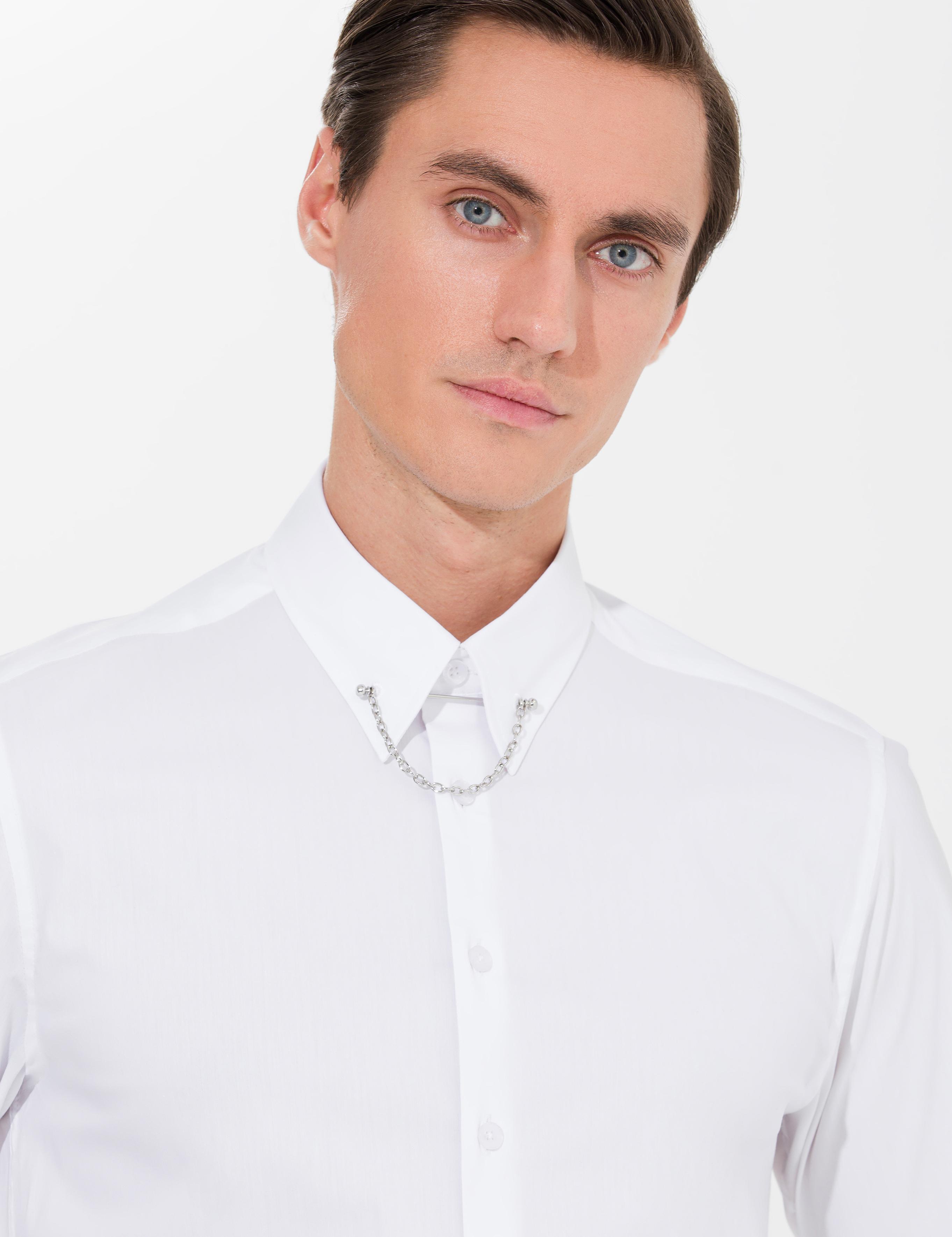 Beyaz Slim Fit Smokin Gömlek - 50270056004