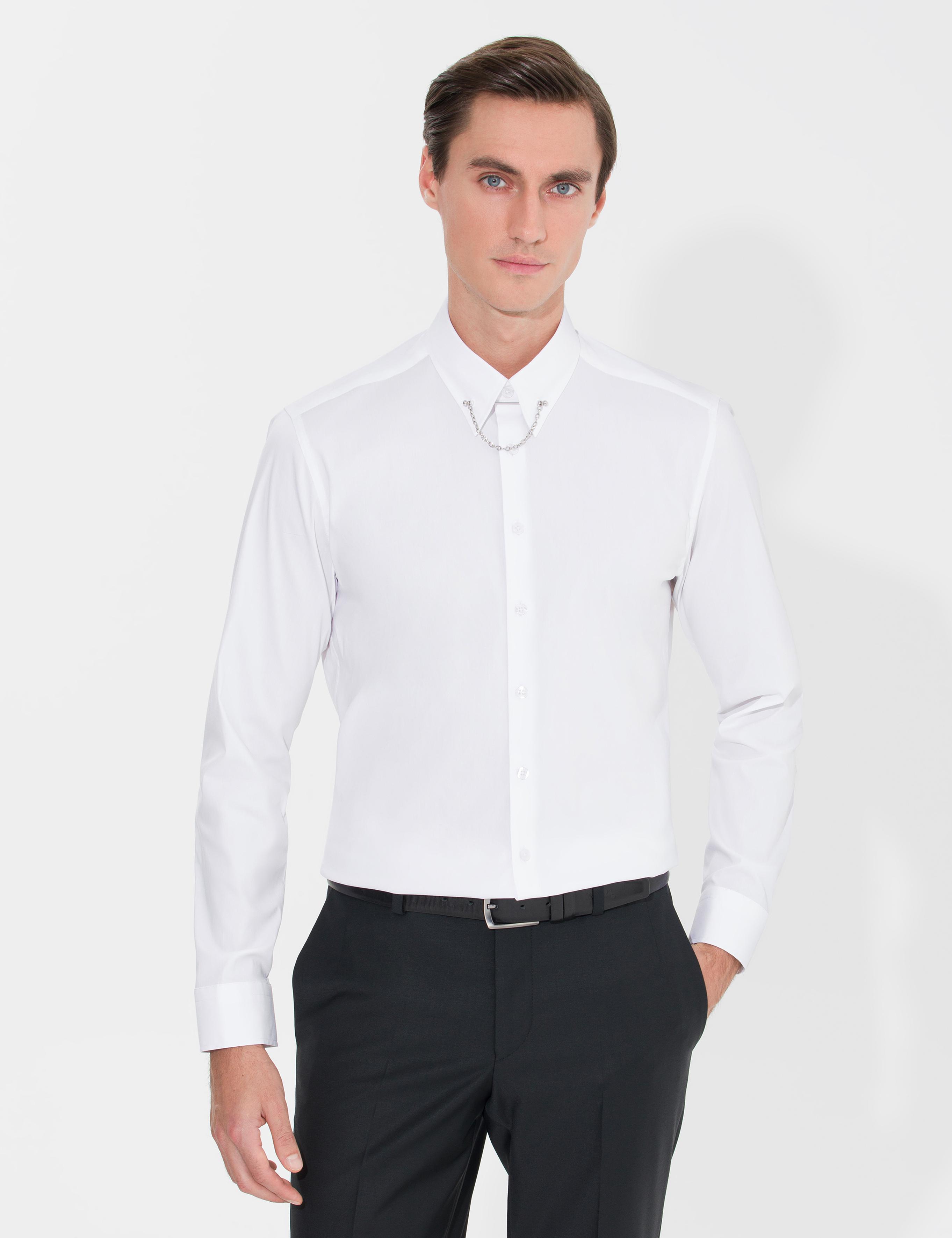 Beyaz Slim Fit Smokin Gömlek - 50270056004