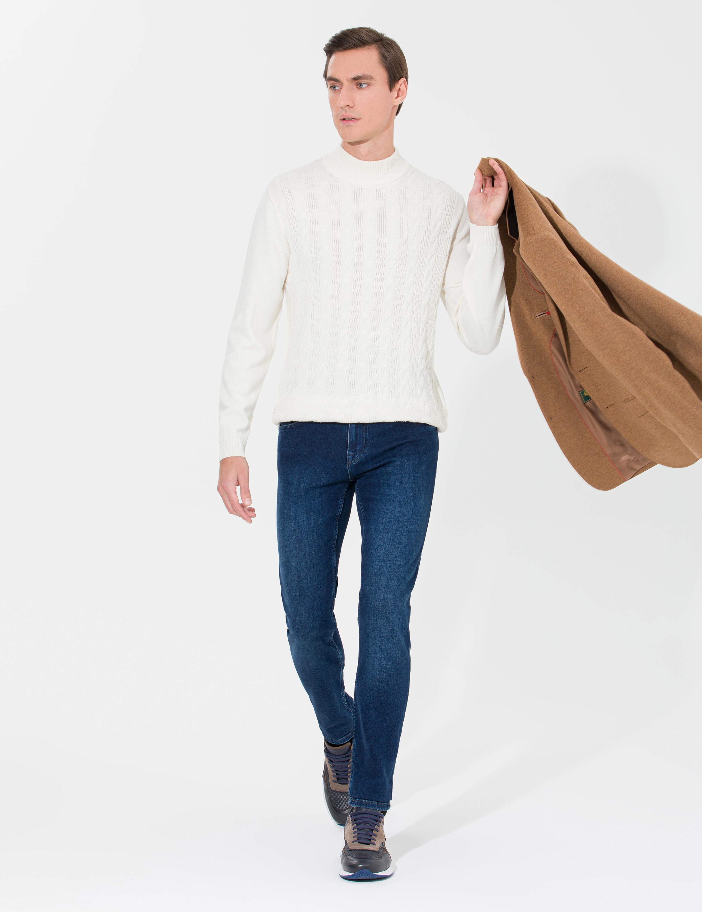 Ekru Slim Fit Çeyrek Balıkçı Yaka Triko Kazak - 50260300019