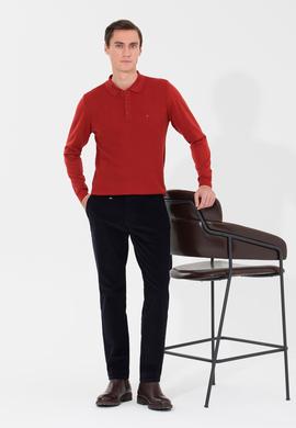 Kiremit Slim Fit Polo Yaka Triko Kazak