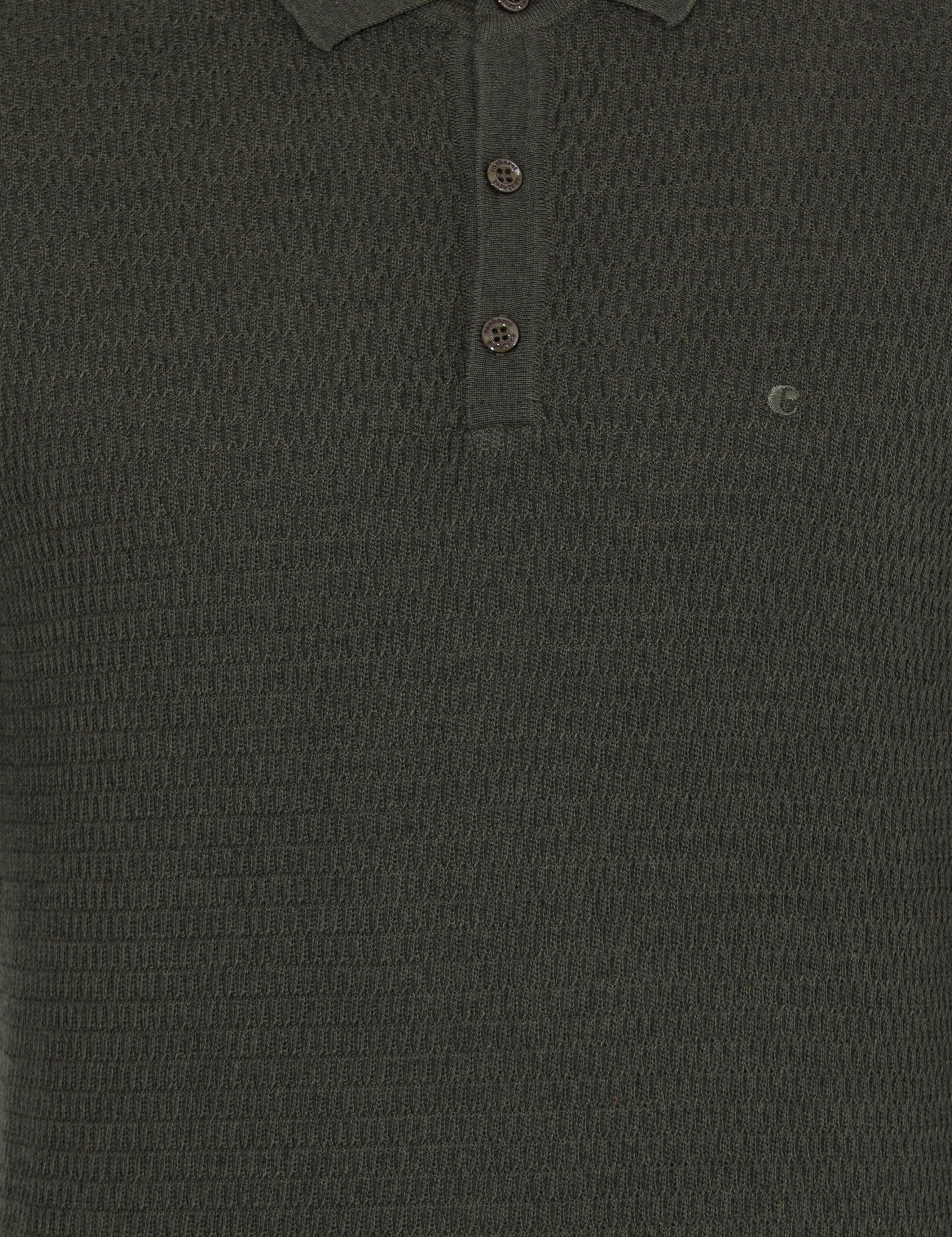 Haki Slim Fit Polo Yaka Triko Kazak - 50261181004