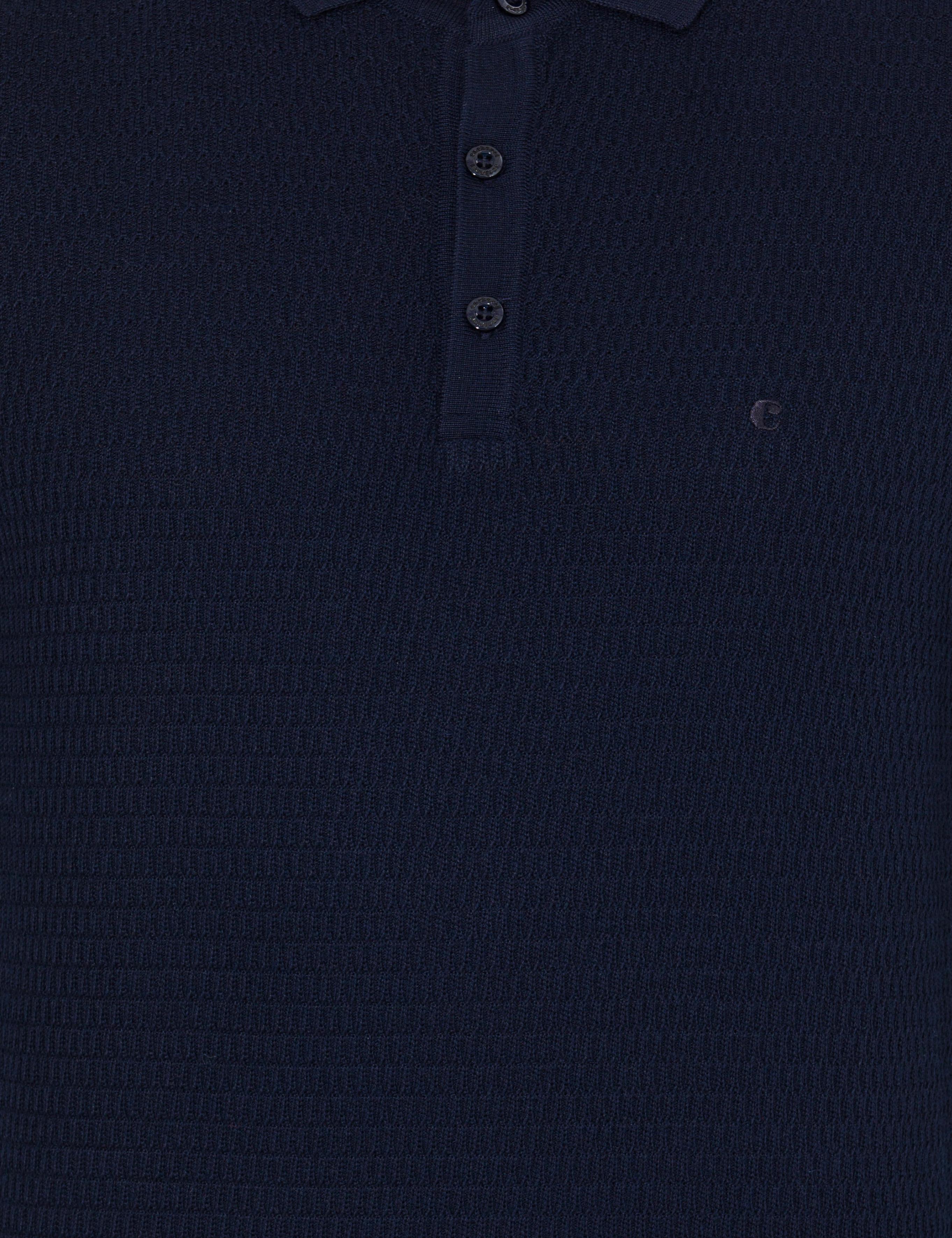 Lacivert Slim Fit Polo Yaka Triko Kazak - 50261181020