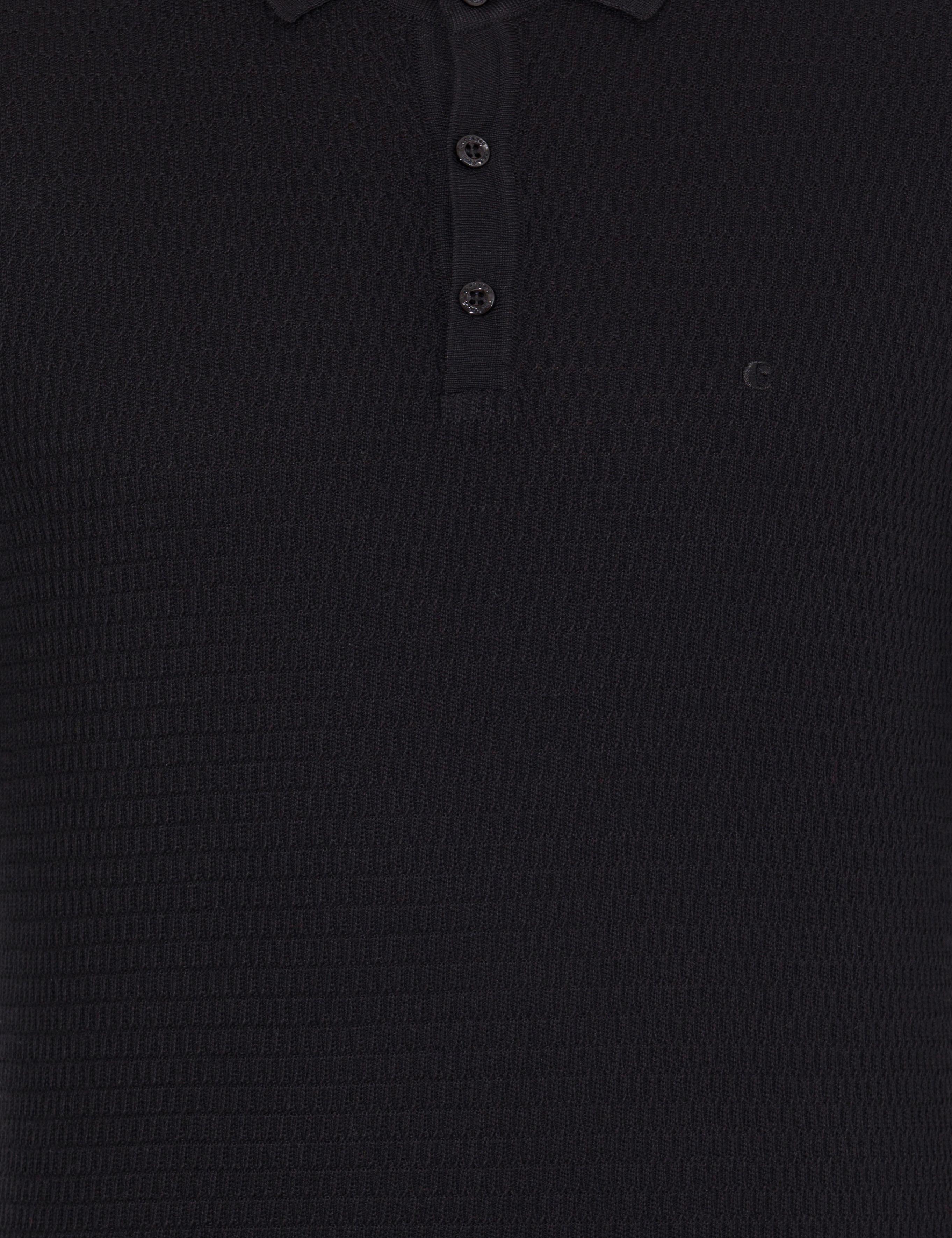 Siyah Slim Fit Polo Yaka Triko Kazak - 50261181029