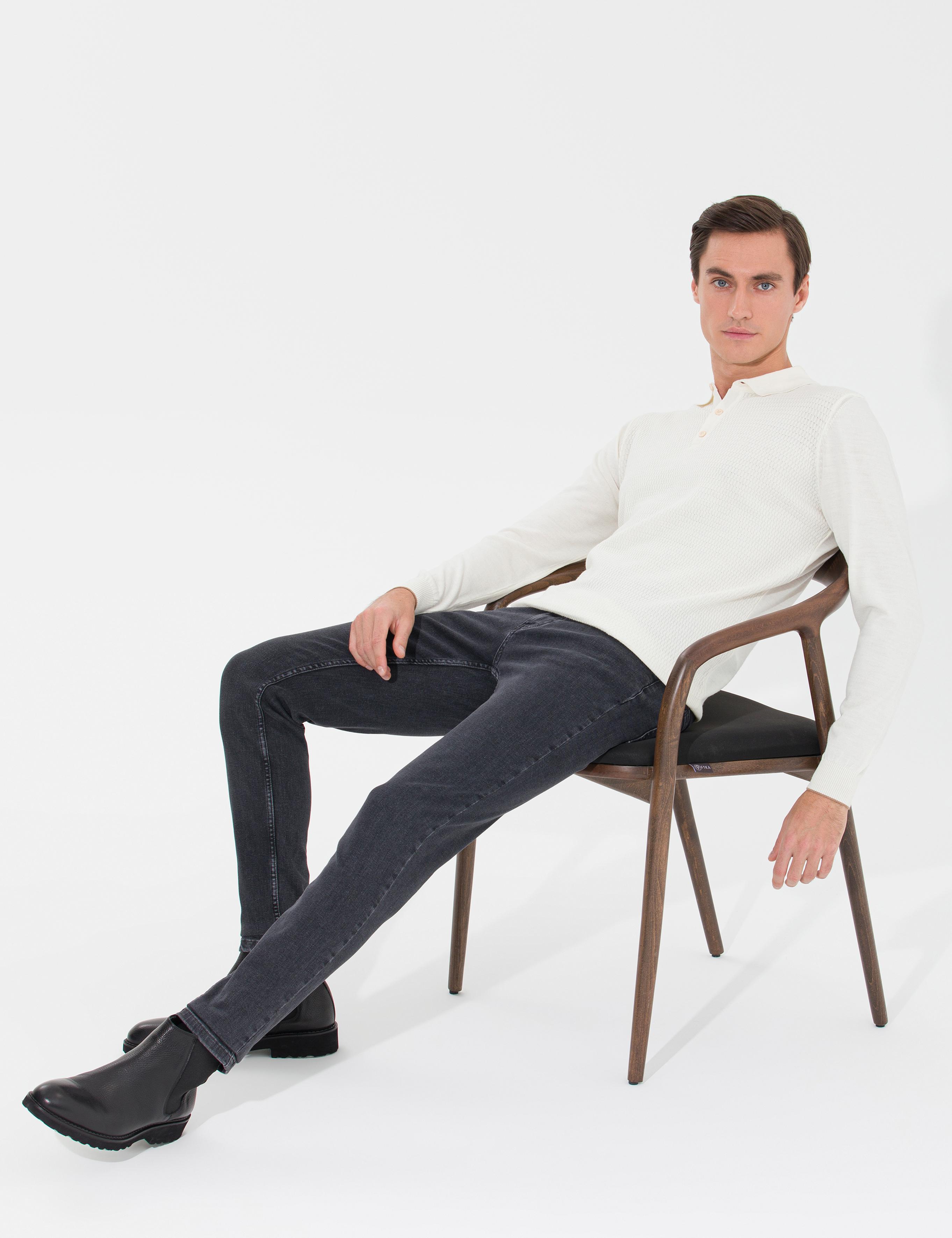 Ekru Slim Fit Polo Yaka Triko Kazak - 50261181052