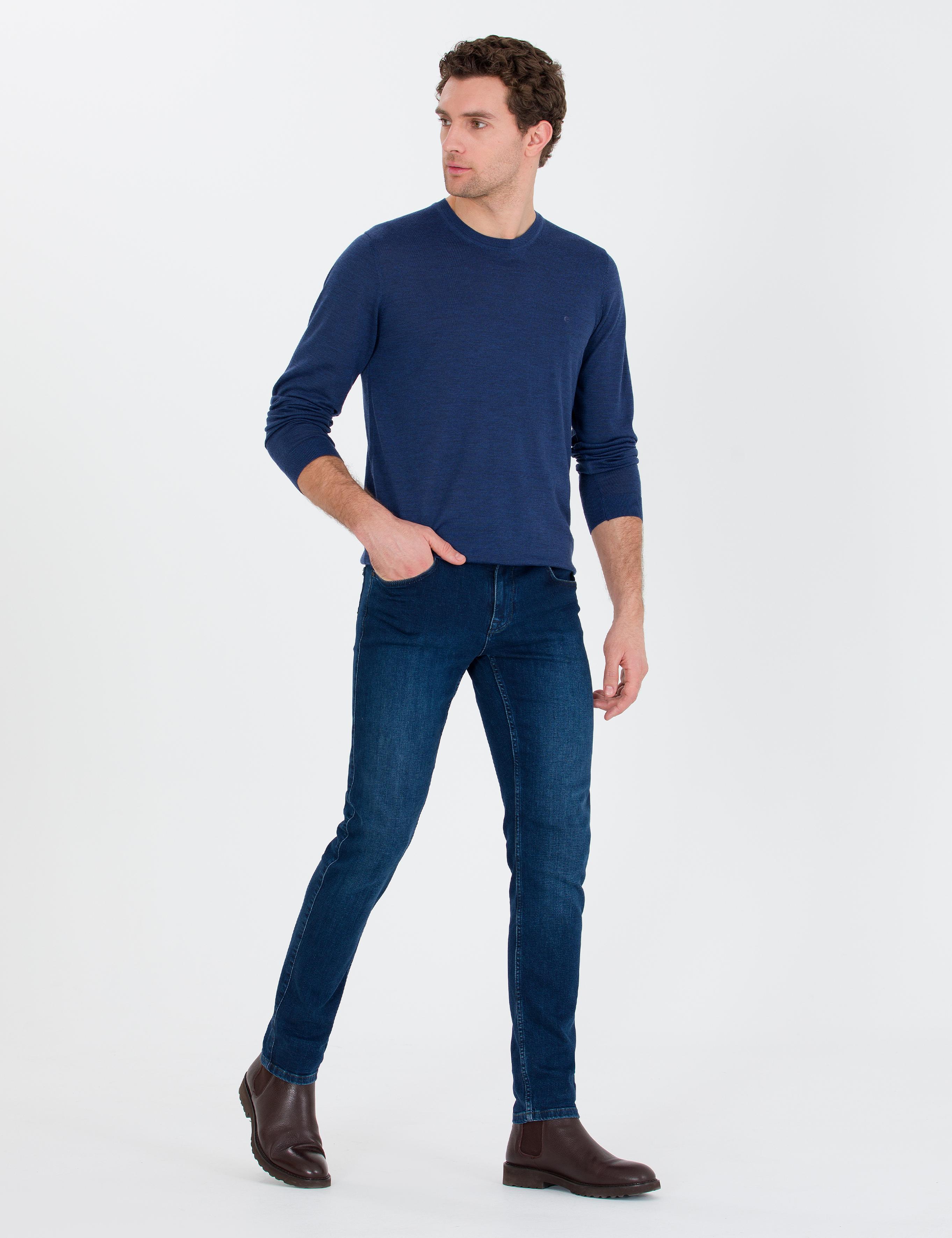 İndigo Slim Fit Bisiklet Yaka Triko Kazak - 50260321087