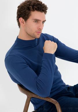 İndigo Slim Fit Çeyrek Balıkçı Yaka Basic Triko Kazak