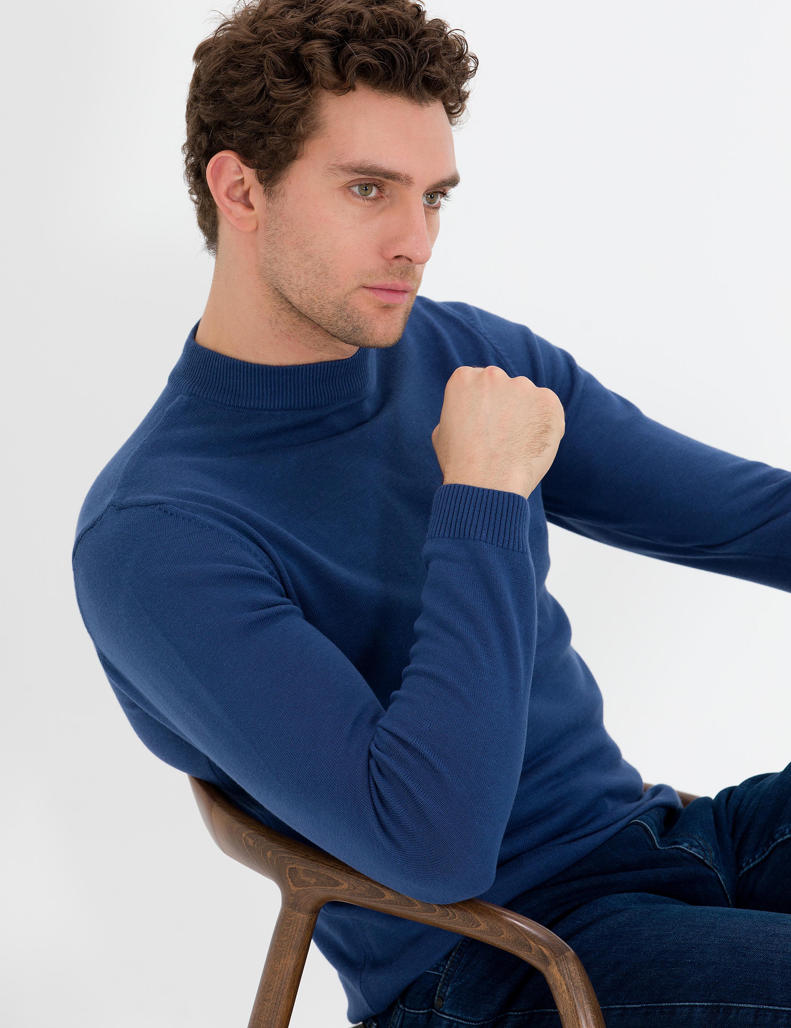 İndigo Slim Fit Çeyrek Balıkçı Yaka Basic Triko Kazak - 50260846049