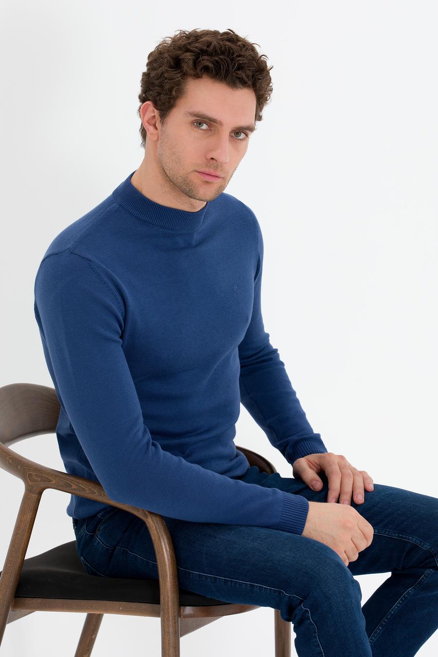 İndigo Slim Fit Çeyrek Balıkçı Yaka Basic Triko Kazak - 50260846049