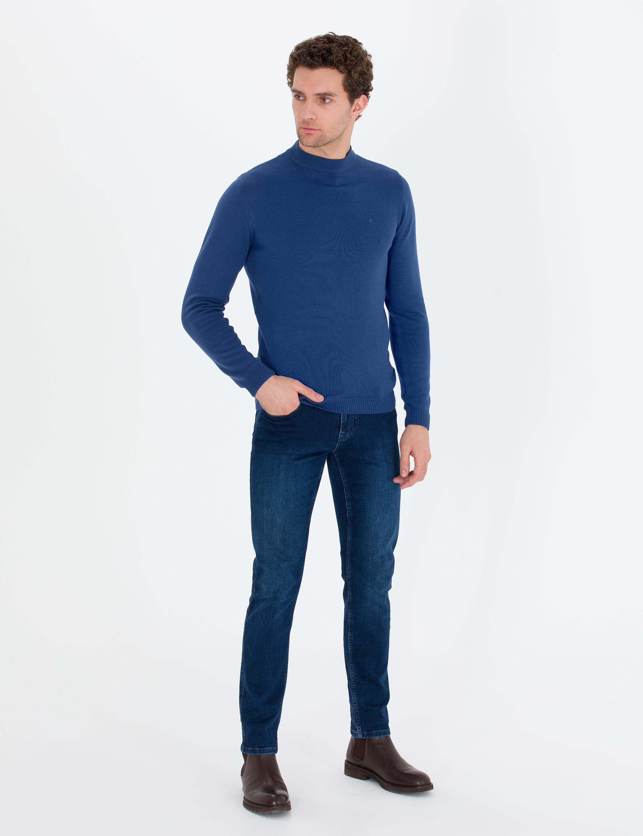 İndigo Slim Fit Çeyrek Balıkçı Yaka Basic Triko Kazak - 50260846049