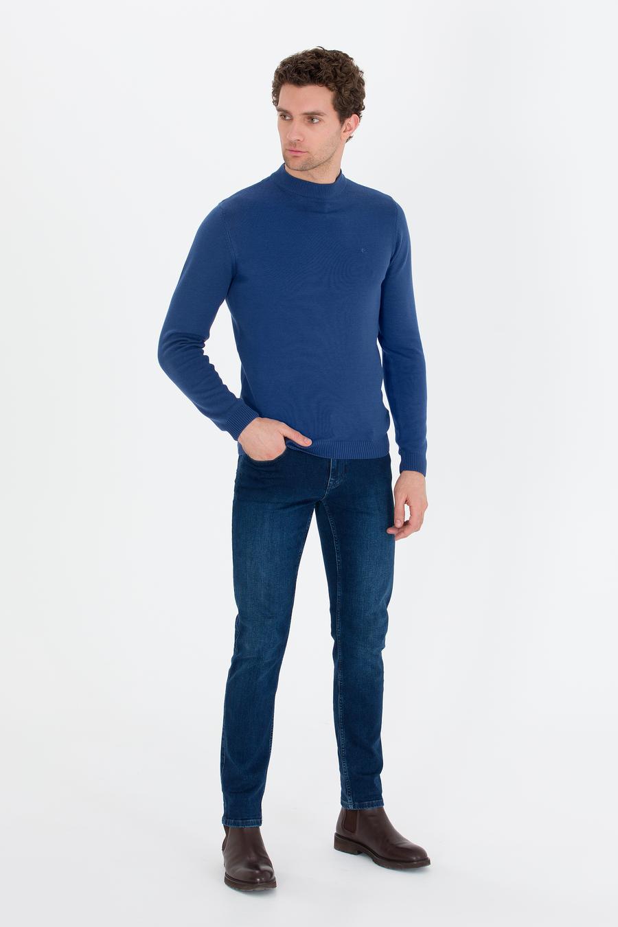 İndigo Slim Fit Çeyrek Balıkçı Yaka Basic Triko Kazak - 50260846049