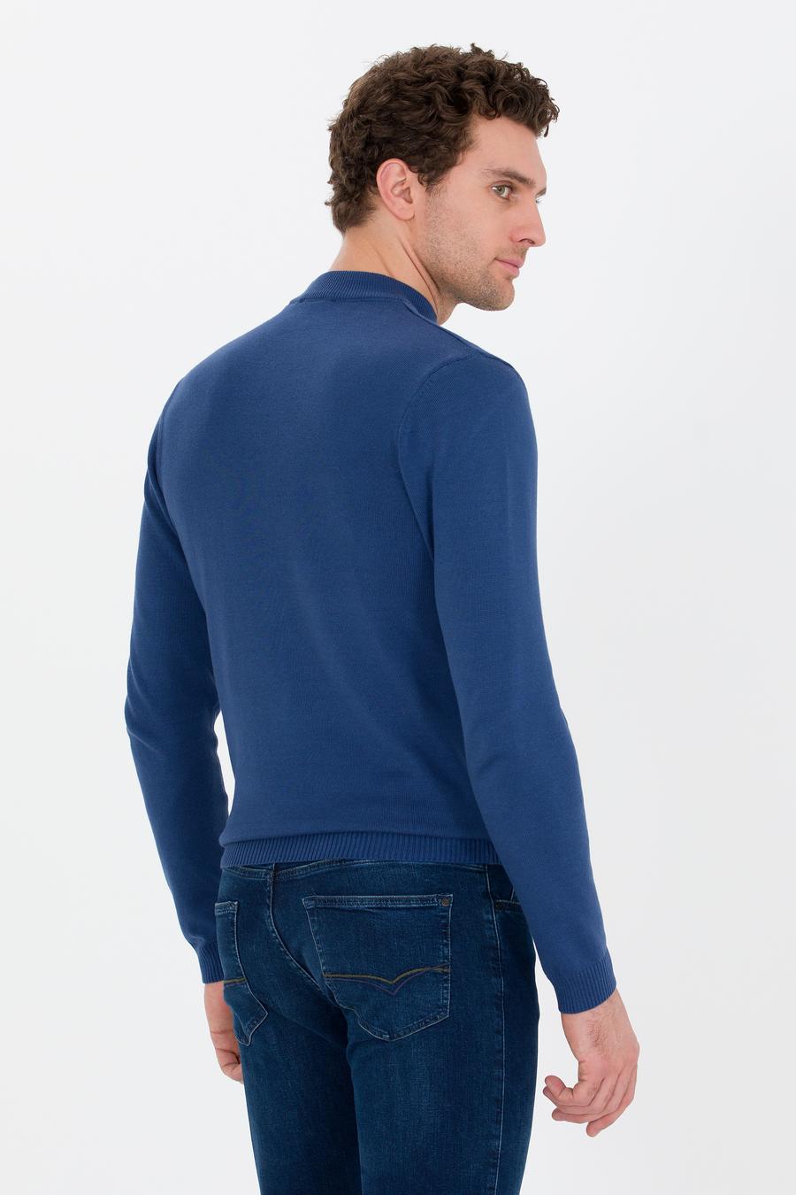 İndigo Slim Fit Çeyrek Balıkçı Yaka Basic Triko Kazak - 50260846049