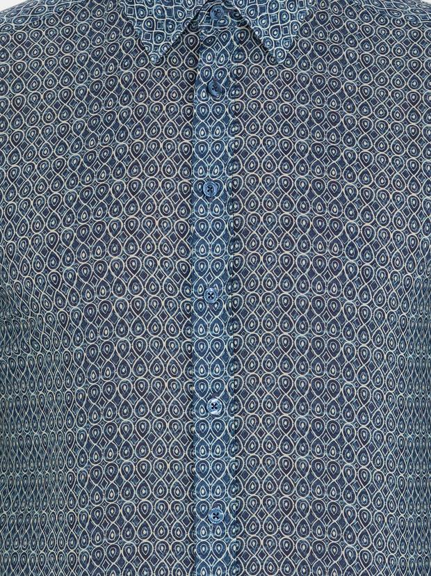 Petrol Slim Fit Uzun Kollu Gömlek