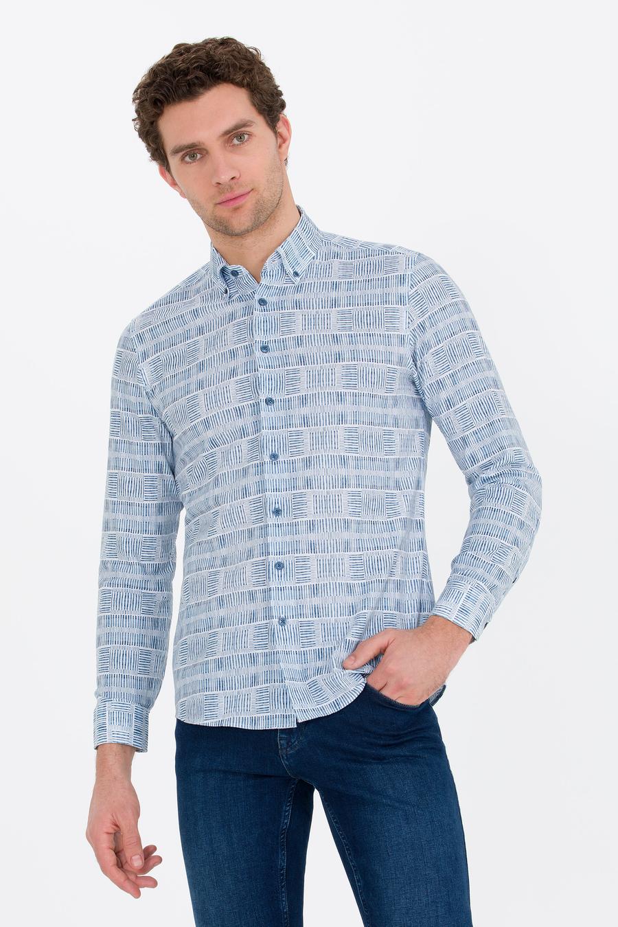 İndigo Slim Fit Uzun Kollu Gömlek - 50265455048