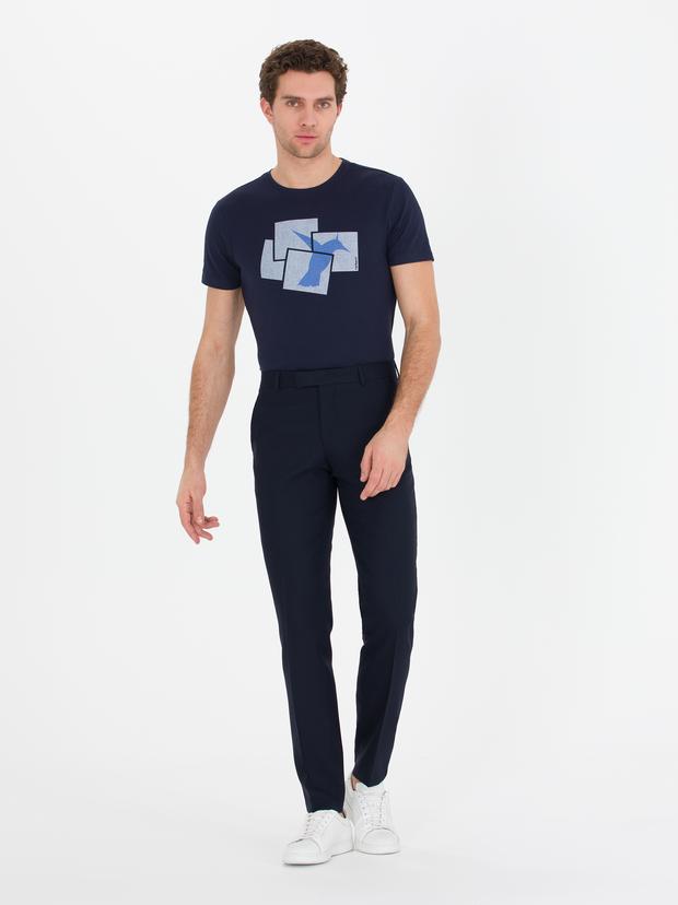 Lacivert Slim Fit Kumaş Pantolon