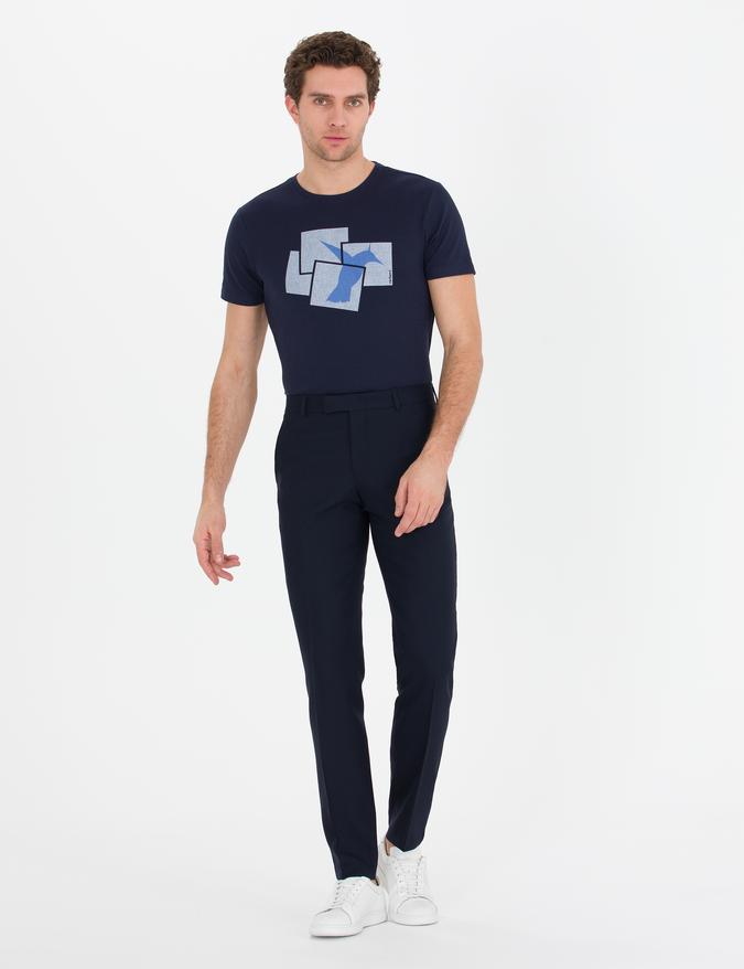Lacivert Slim Fit Kumaş Pantolon