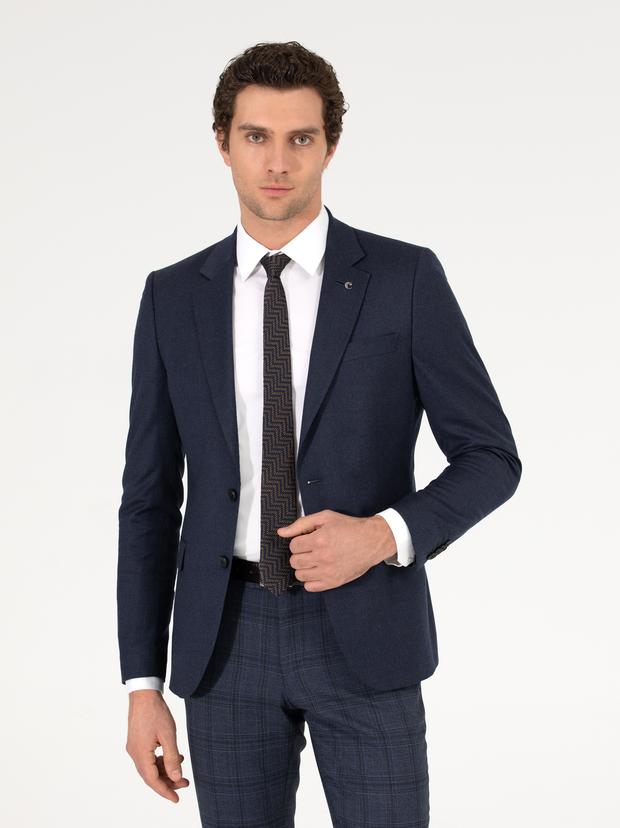 Lacivert Slim Fit Ceket