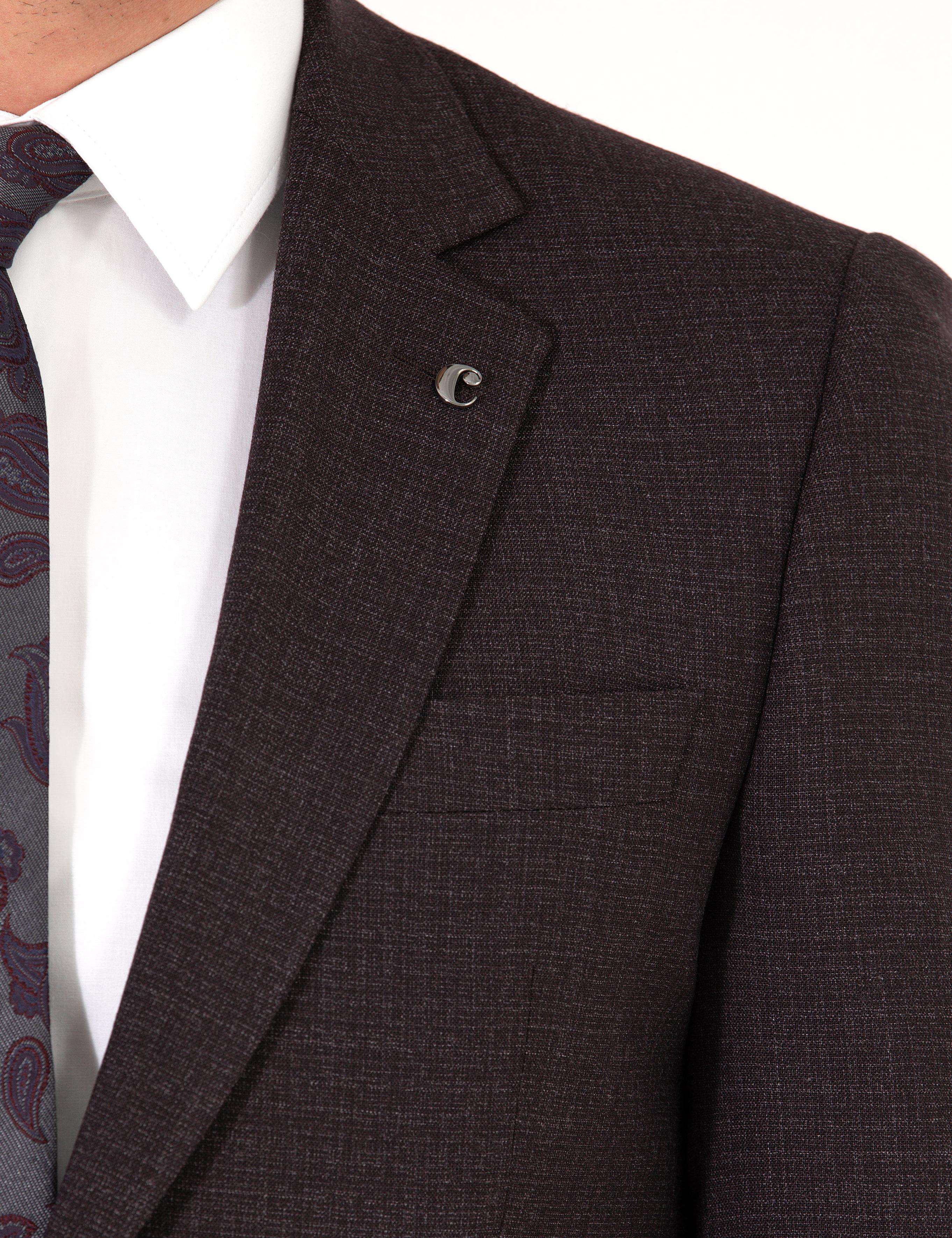 Bordo Slim Fit Takım Elbise - 50255906057