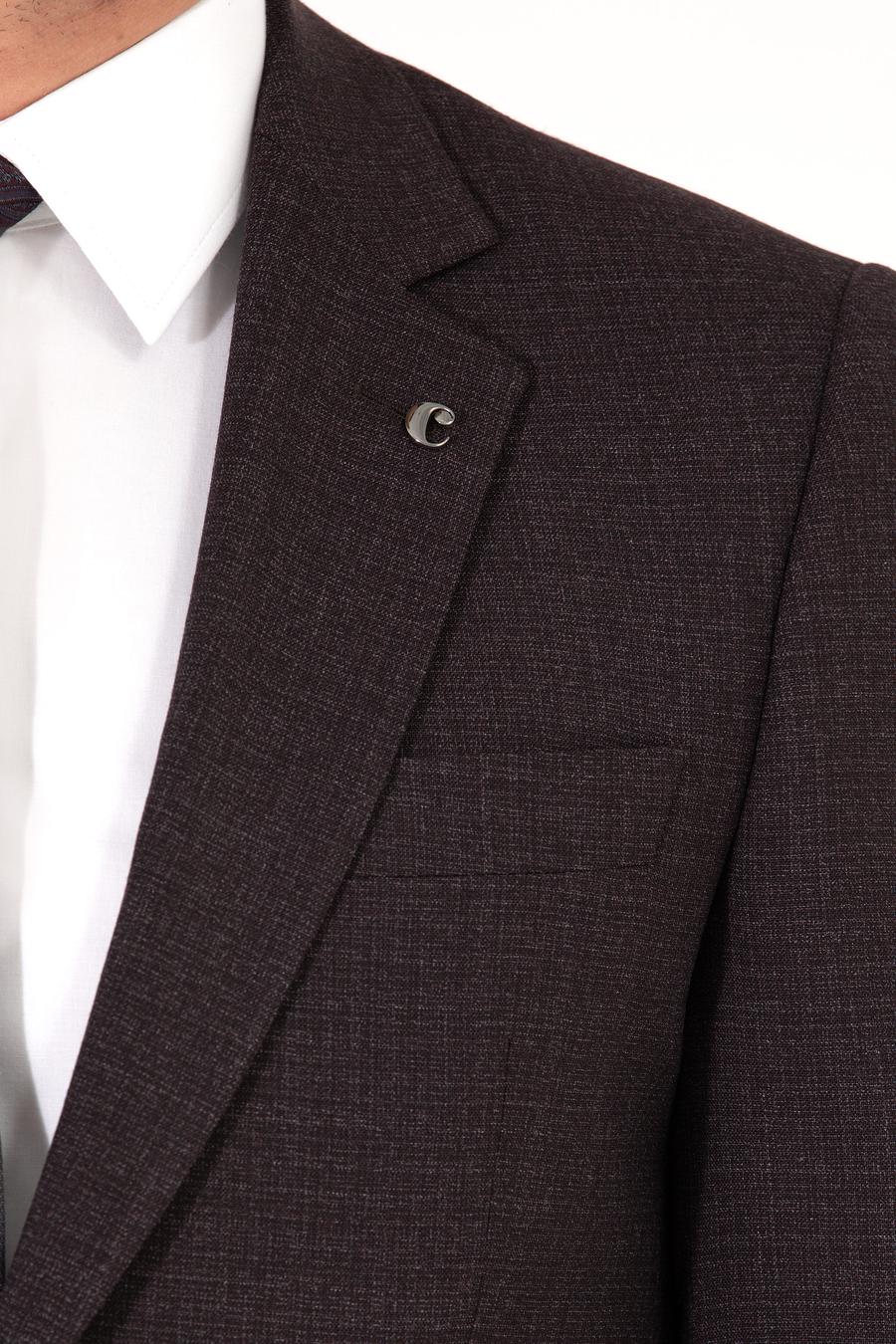 Bordo Slim Fit Takım Elbise - 50255906057