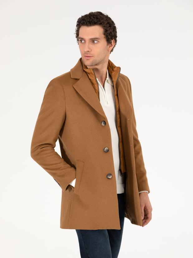 Camel Slim Fit Palto