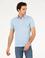 Buz Mavisi Polo Yaka Slim Fit Basic Merserize T-shirt