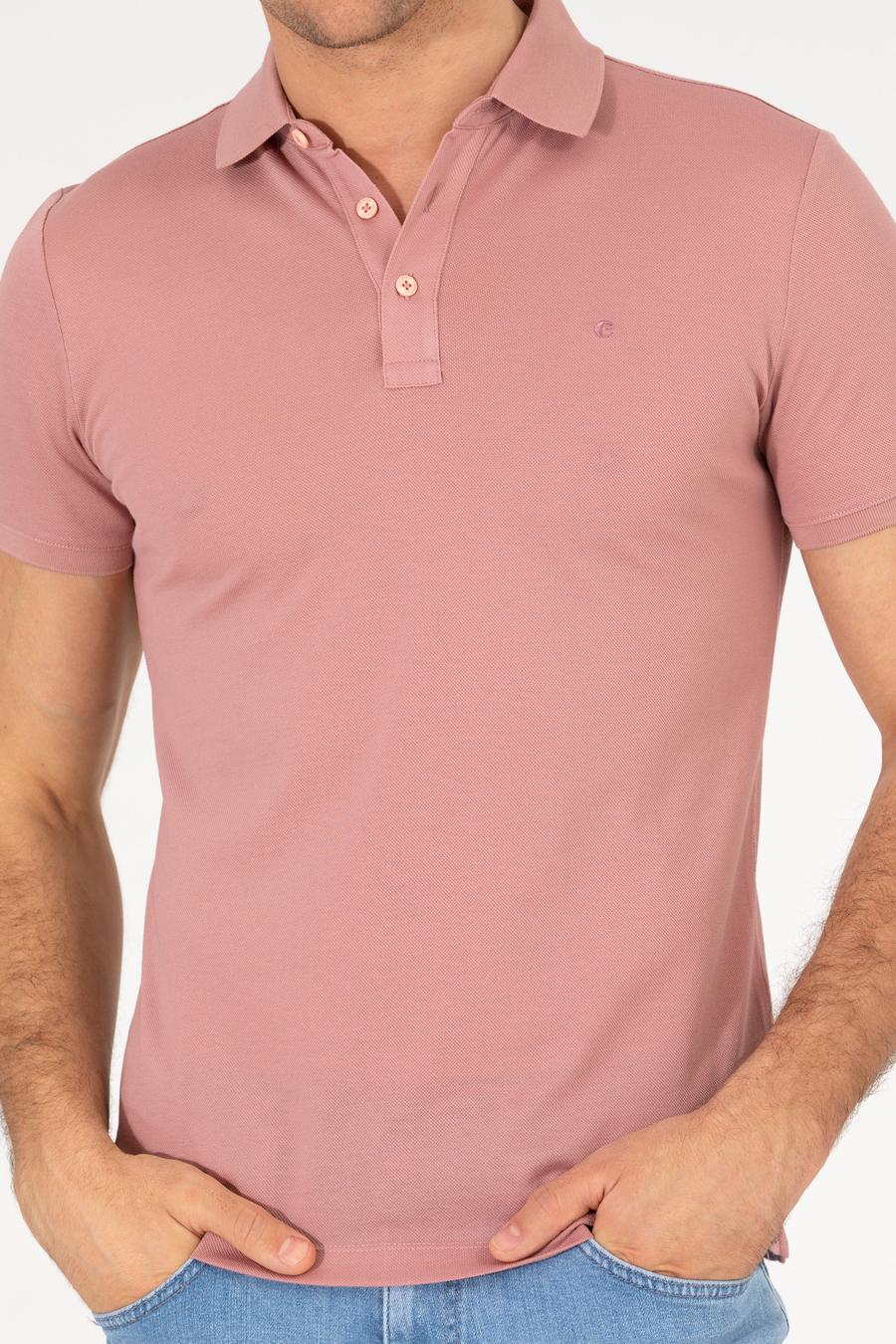 Pudra Polo Yaka Slim Fit Basic Merserize T-shirt - 50265364086