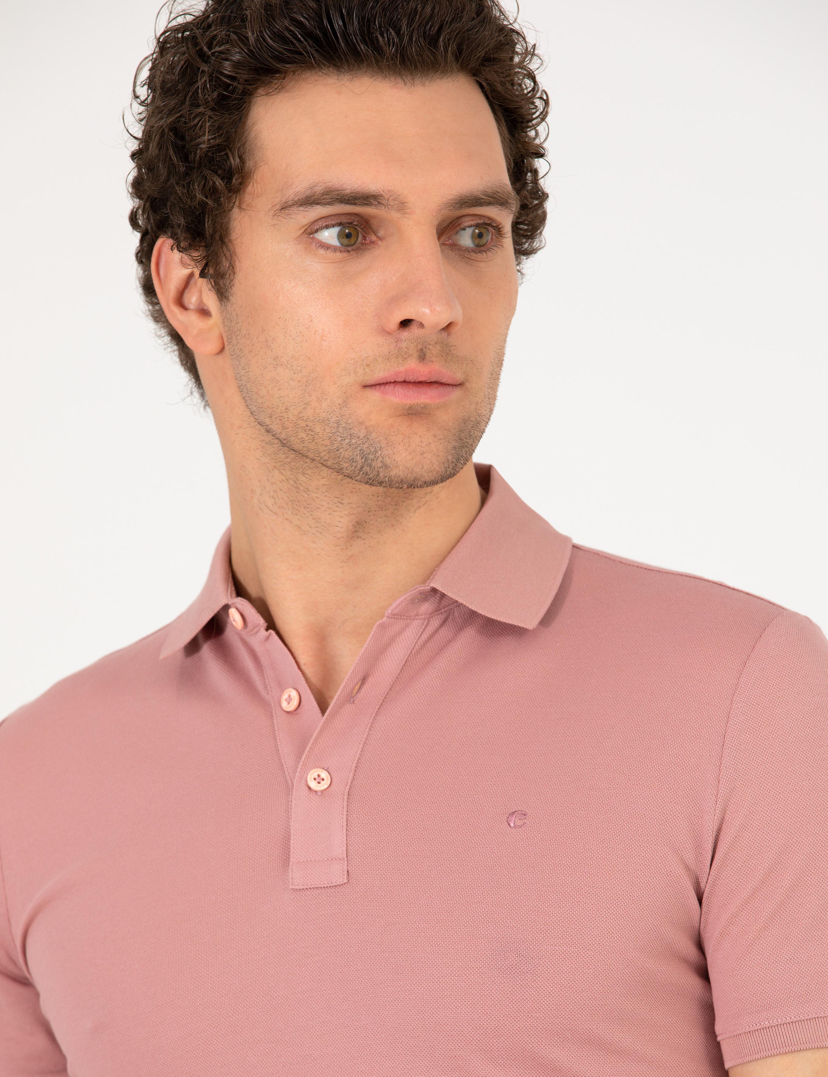 Pudra Polo Yaka Slim Fit Basic Merserize T-shirt - 50265364086