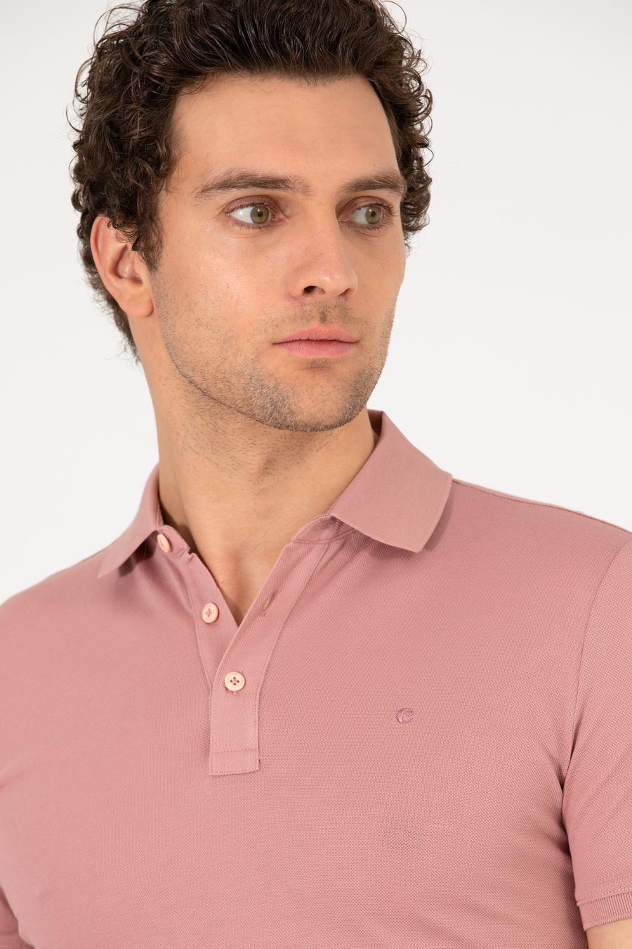 Pudra Polo Yaka Slim Fit Basic Merserize T-shirt - 50265364086