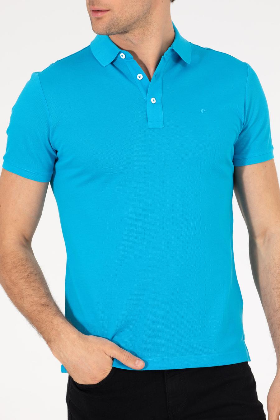 Turkuaz Polo Yaka Slim Fit Basic Merserize T-shirt - 50265364160