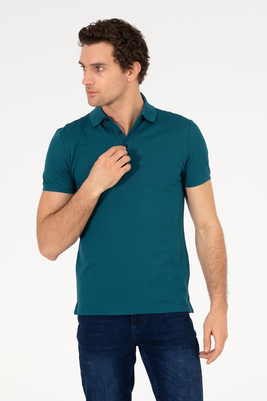 Zümrüt Polo Yaka Slim Fit Basic Merserize T-shirt - 50265364166