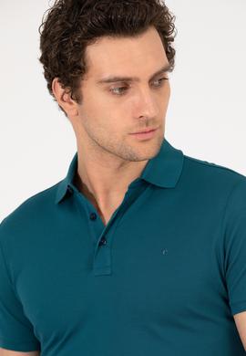 Zümrüt Polo Yaka Slim Fit Basic Merserize T-shirt