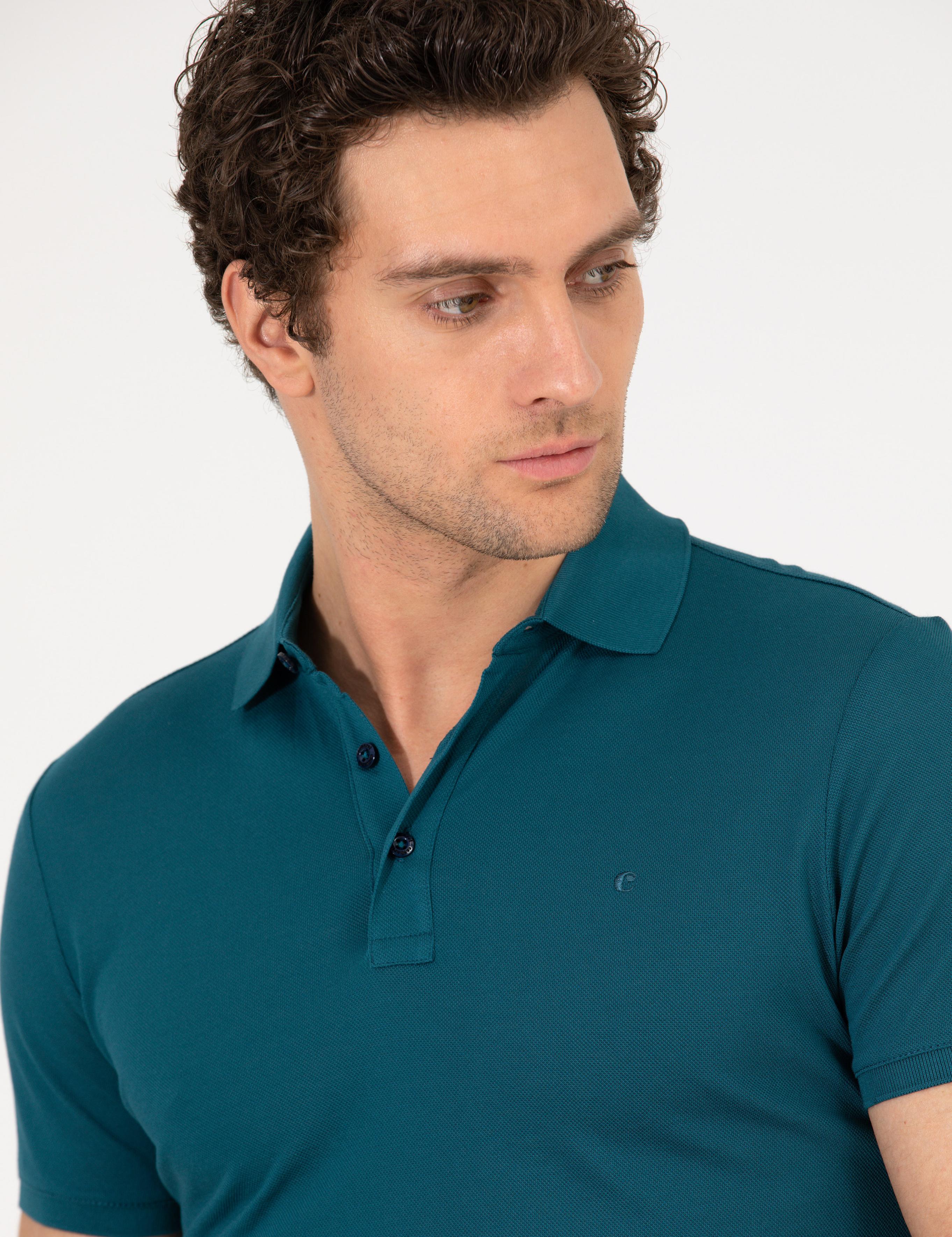 Zümrüt Polo Yaka Slim Fit Basic Merserize T-shirt - 50265364166
