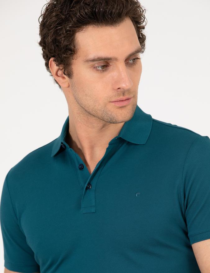 Zümrüt Polo Yaka Slim Fit Basic Merserize T-shirt