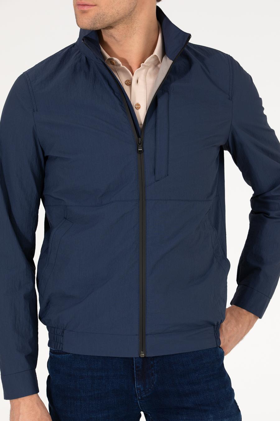 Lacivert Kapüşonlu Mevsimlik Mont - 50266442003