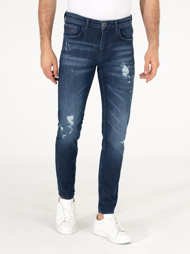 Koyu Mavi Slim Fit Jean Pantolon