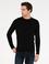 Siyah Slim Fit Bisiklet Yaka Basic Triko Kazak