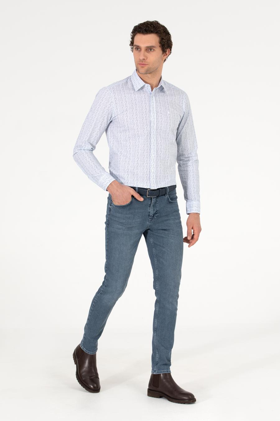 Beyaz Slim Fit Uzun Kollu Gömlek - 50255632020
