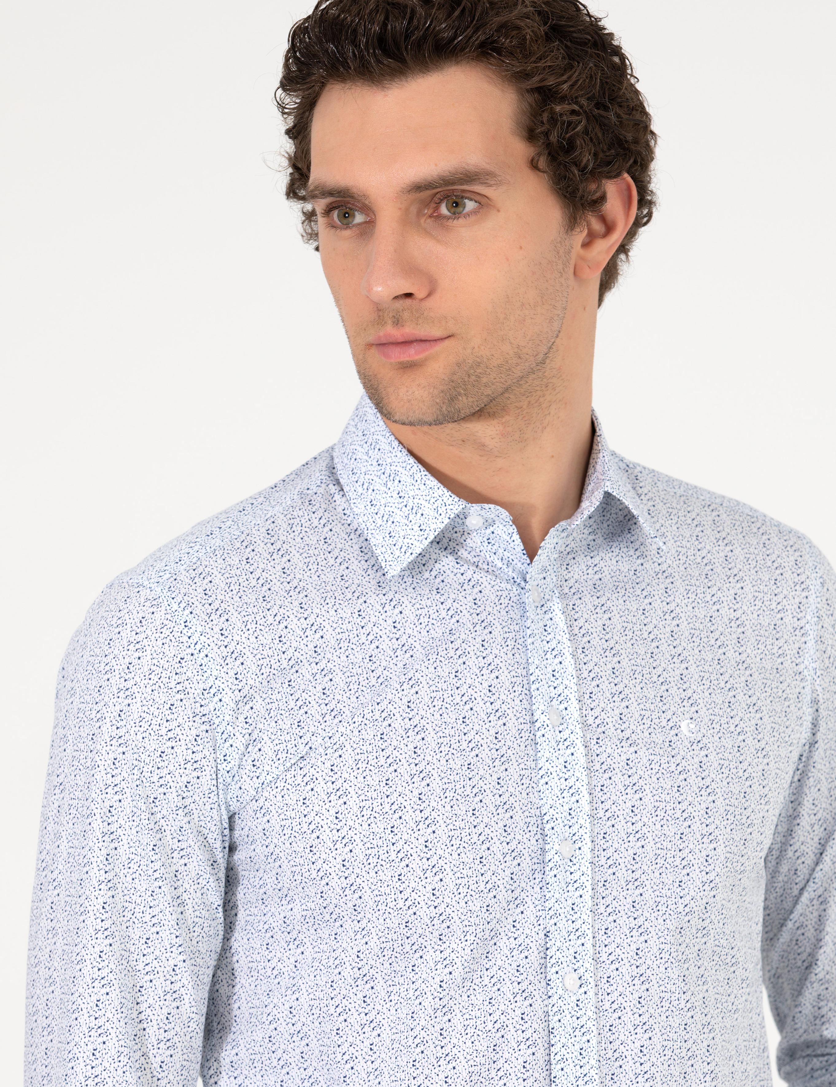 Beyaz Slim Fit Uzun Kollu Gömlek - 50255632020