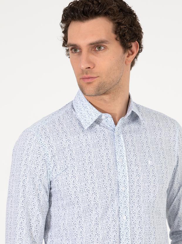 Beyaz Slim Fit Uzun Kollu Gömlek