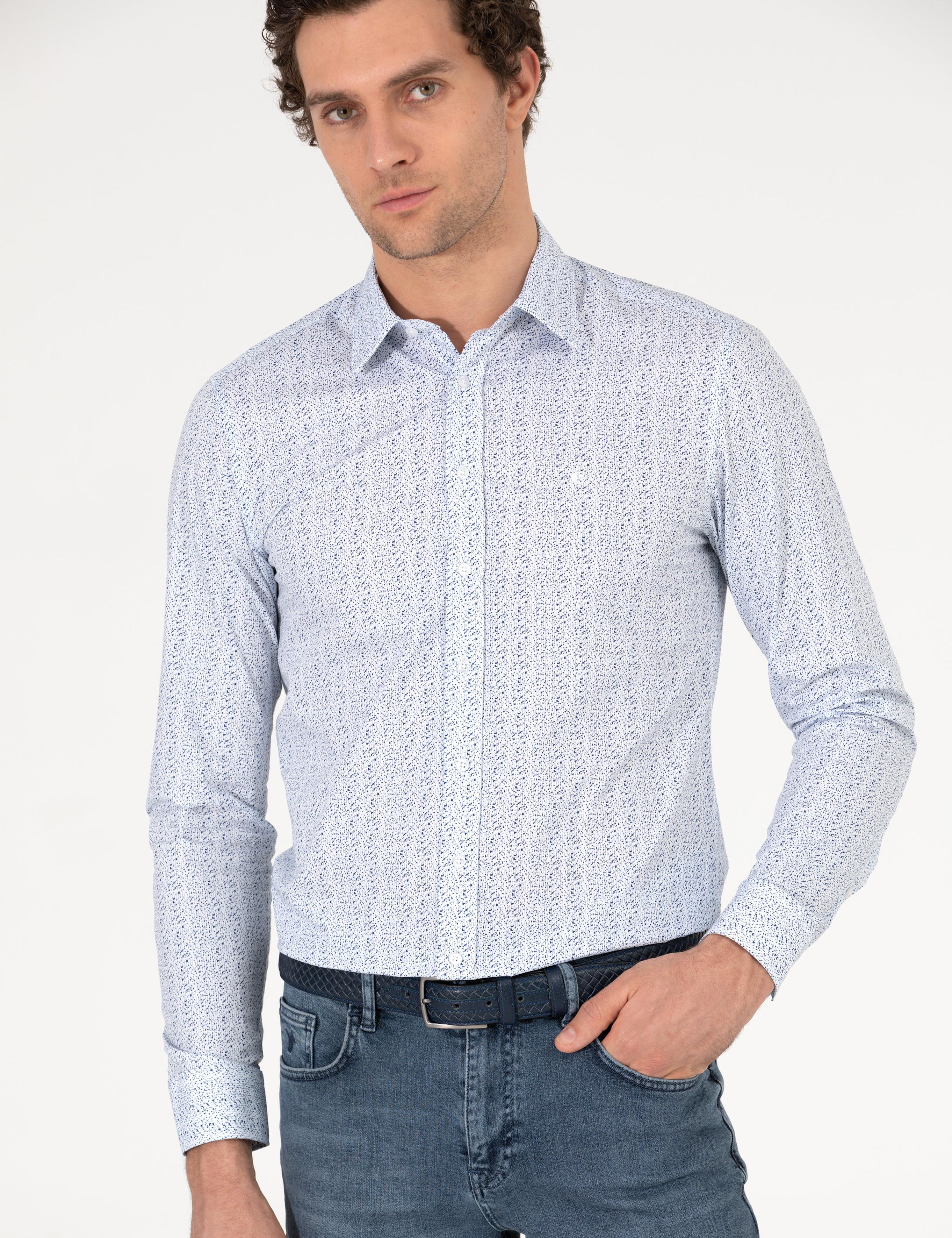 Beyaz Slim Fit Uzun Kollu Gömlek - 50255632020