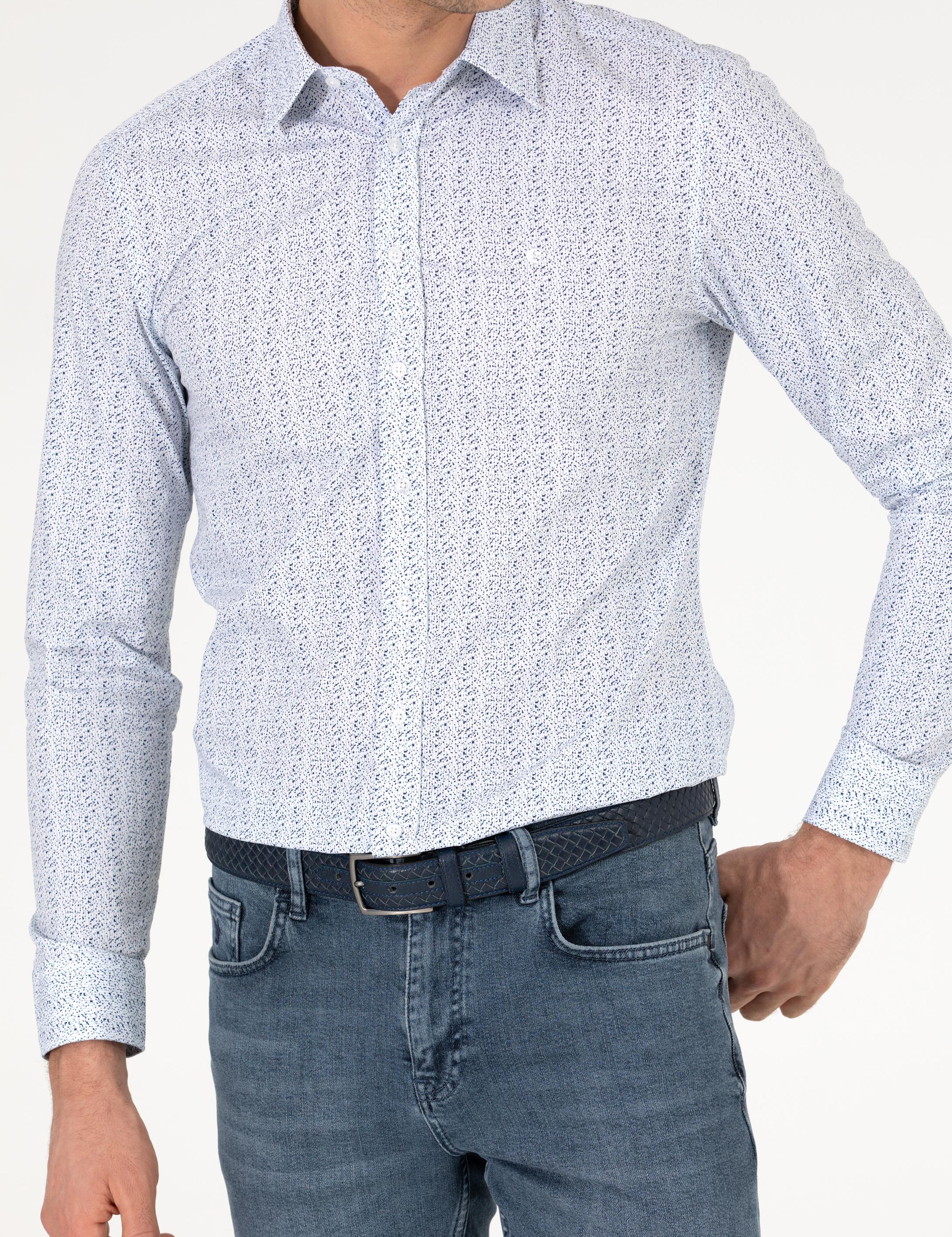 Beyaz Slim Fit Uzun Kollu Gömlek - 50255632020