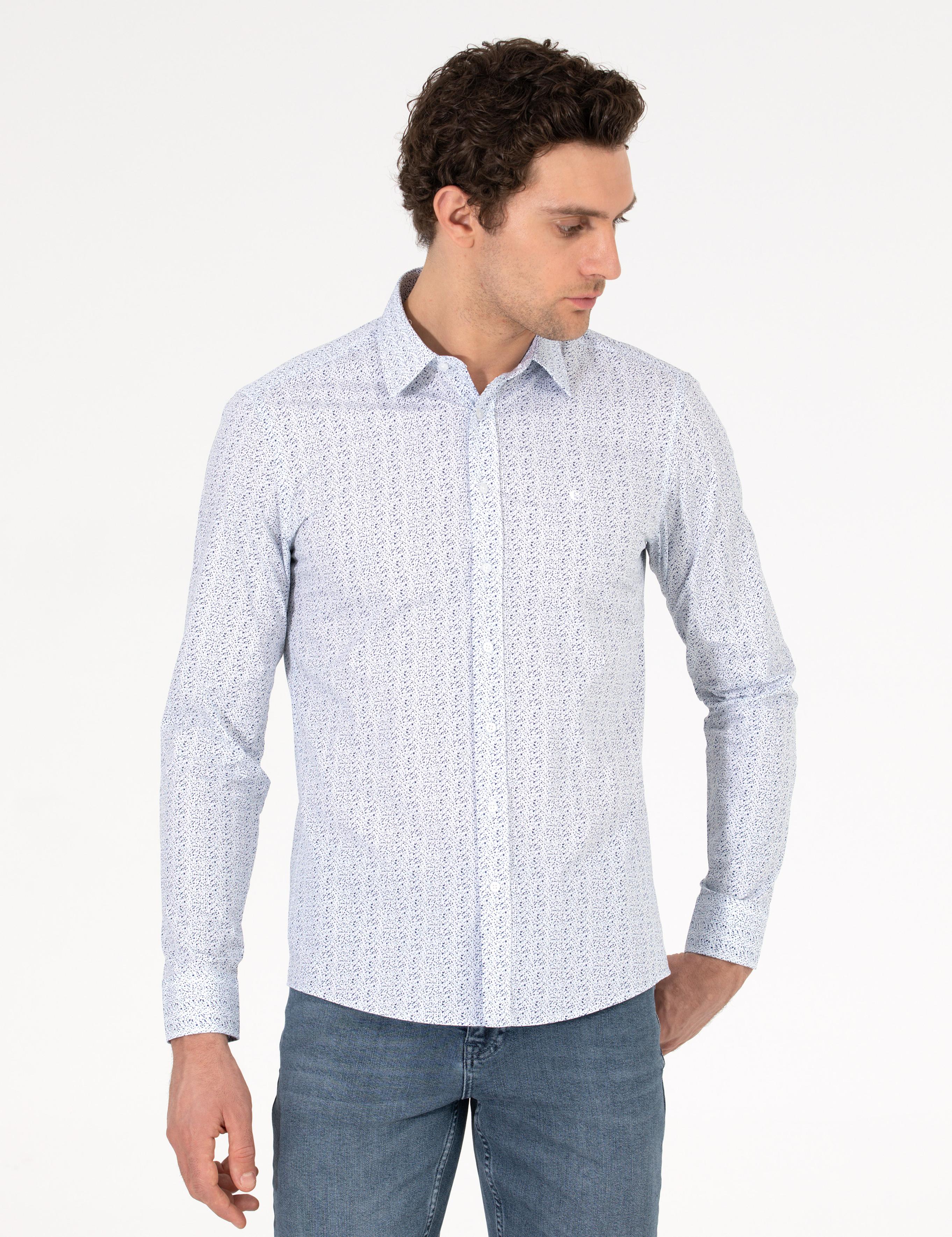 Beyaz Slim Fit Uzun Kollu Gömlek - 50255632020